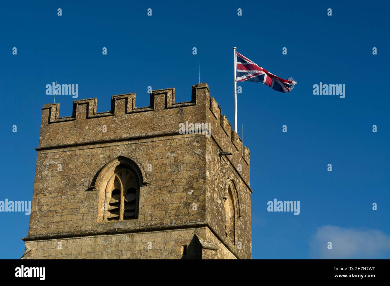 St. Michael`s and All Angels Church, Guiting Power, Gloucestershire, England, Großbritannien Stockfoto